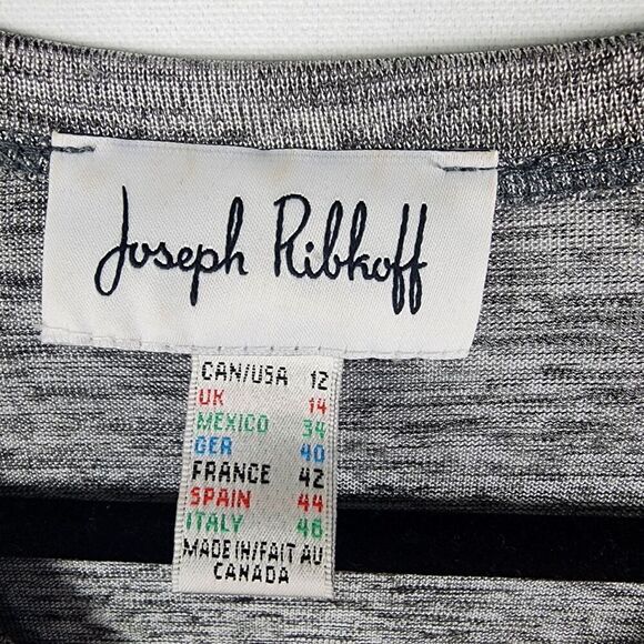 JOSEPH RIBKOFF Gray Tunic Asymmetric Handkerchief Hem Draped Womens 12 Lagenlook - Picture 3 of 6